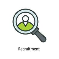 Recruitment   Vector Fill Outline Icons. Simple stock illustration stock