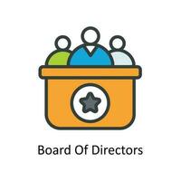Board Of Directors Vector Fill Outline Icons. Simple stock illustration stock