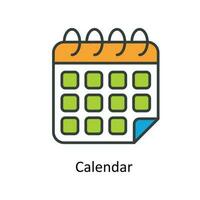 Calendar  Vector Fill Outline Icons. Simple stock illustration stock
