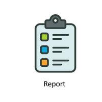 Report  Vector Fill Outline Icons. Simple stock illustration stock