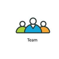 Team  Vector Fill Outline Icons. Simple stock illustration stock