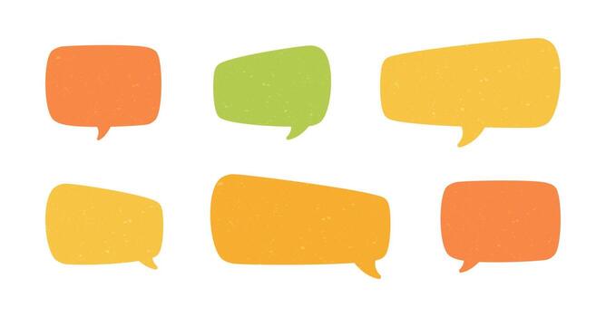conjunto de Clásico habla burbujas grunge textura texto caja marco, retro charla caja, mensaje caja conversacion modelo vector ilustración diseño.