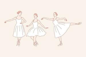 Dancing, ballet, teaching set concept vector