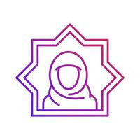 musulmán hembra avatar degradado contorno icono vector ilustración