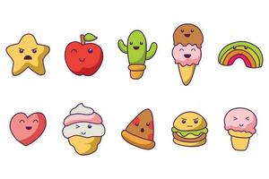 Cute Kawaii Icon Illustration Character Cartoon Vector Face Design background food japanese element sweet emoji graphic emoticon