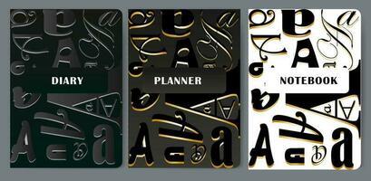 Set of typographic patterns. Letter A vector