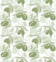 Seamless olive pattern vector