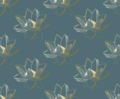 Luxury Gold wallpaper design with Golden lotus background vector