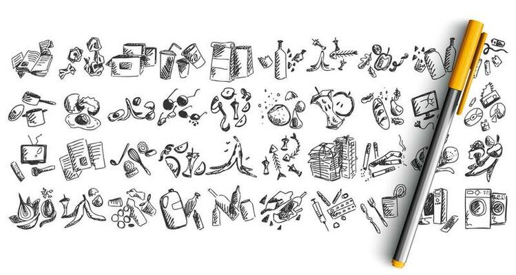 Trash doodle set