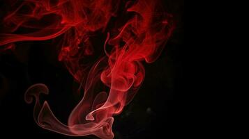 Red smoke on black background. Abstract colorful smoke on black background. photo