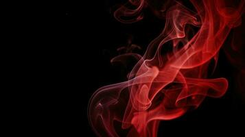 Red smoke on black background. Abstract colorful smoke on black background. photo