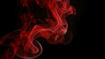 Red smoke on black background. Abstract colorful smoke on black background. photo