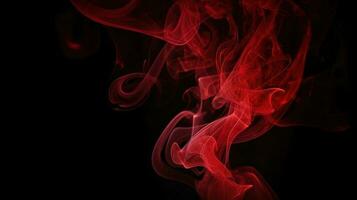 Red smoke on black background. Abstract colorful smoke on black background. photo