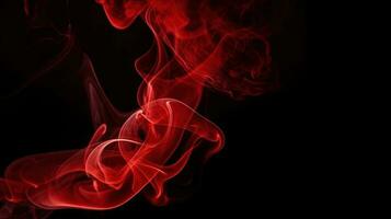 Red smoke on black background. Abstract colorful smoke on black background. photo