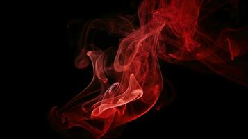 Red smoke on black background. Abstract colorful smoke on black background. photo