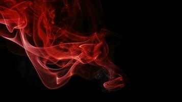 Red smoke on black background. Abstract colorful smoke on black background. photo