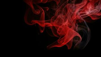 Red smoke on black background. Abstract colorful smoke on black background. photo