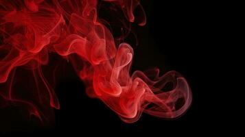 Red smoke on black background. Abstract colorful smoke on black background. photo