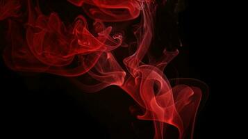 Red smoke on black background. Abstract colorful smoke on black background. photo