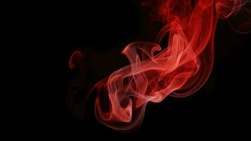 Red smoke on black background. Abstract colorful smoke on black background. photo