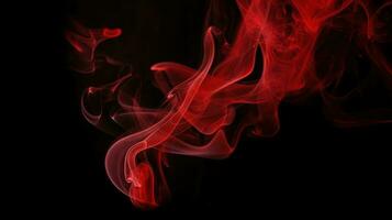 Red smoke on black background. Abstract colorful smoke on black background. photo