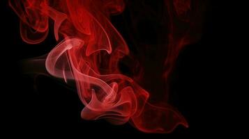 Red smoke on black background. Abstract colorful smoke on black background. photo