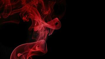 Red smoke on black background. Abstract colorful smoke on black background. photo