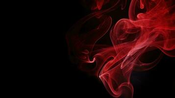 Red smoke on black background. Abstract colorful smoke on black background. photo