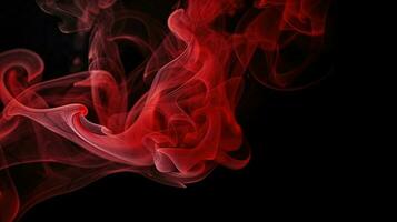 Red smoke on black background. Abstract colorful smoke on black background. photo