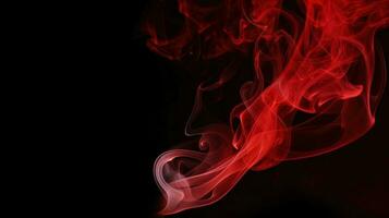 Red smoke on black background. Abstract colorful smoke on black background. photo