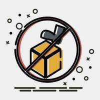 Icon do not step. Packaging symbol elements. Icons in MBE style. Good for prints, posters, logo, product packaging, sign, expedition, etc. vector