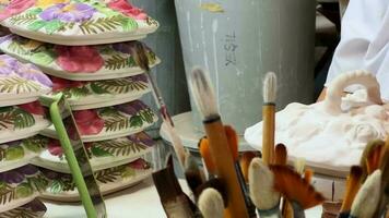 Working Handmade Creativity in a Ceramic Workshop video