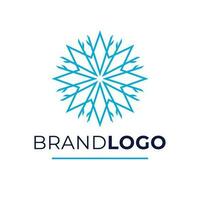 marca logo vector diseño. copo de nieve azul logotipo moderno logo modelo.