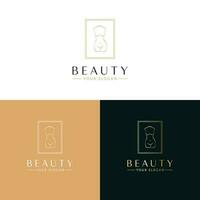 Beauty vector logo design. Ancient sculpture of woman body logotype. Luxury statue logo template.