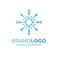 Brand logo vector design. Snowflake blue logotype. Modern logo template.