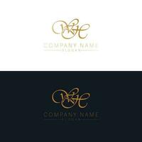 WH initials vector logo design. Letters W and H logotype. Initial monogram.