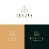 Beauty vector logo design. Modern crown logotype. Luxury logo template.
