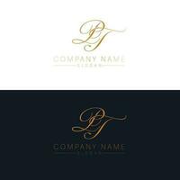 PT initials vector logo design. Letters P and T logotype. Initial monogram.