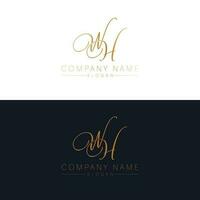 WH initials vector logo design. Letters W and H logotype. Initial monogram.