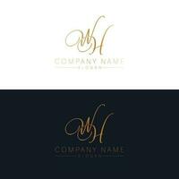 WH initials vector logo design. Letters W and H logotype. Initial monogram.