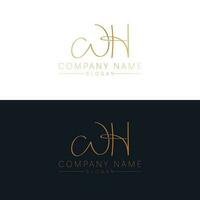 WH initials vector logo design. Letters W and H logotype. Initial monogram.