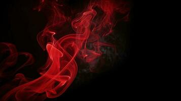 Red smoke on black background. Abstract colorful smoke on black background. photo