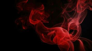 Red smoke on black background. Abstract colorful smoke on black background. photo