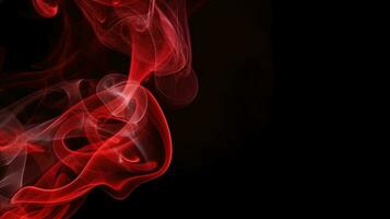 Red smoke on black background. Abstract colorful smoke on black background. photo