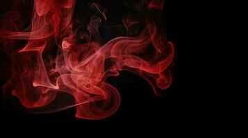 Red smoke on black background. Abstract colorful smoke on black background. photo