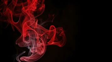 Red smoke on black background. Abstract colorful smoke on black background. photo