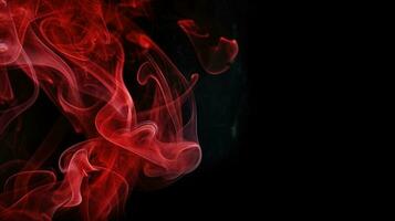 Red smoke on black background. Abstract colorful smoke on black background. photo