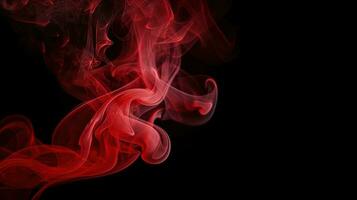 Red smoke on black background. Abstract colorful smoke on black background. photo