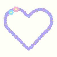 adorable heart frame border, cute heart frame pastel color vector