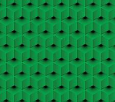Abstract green cubes pattern, abstract seamless background. Optical illusion. vector